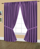 Elaine Faux Silk Pinch Pleated Lined (LIGHT FILTERING) Drapes Triple Width with Tie Backs & Hooks, available in 3 sizes (144x63, 144x84, 144x95) and in 24 colors.