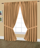 Elaine Faux Silk Pinch Pleated Lined (LIGHT FILTERING) Drapes Triple Width with Tie Backs & Hooks, available in 3 sizes (144x63, 144x84, 144x95) and in 24 colors.