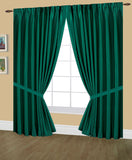 Elaine Faux Silk Pinch Pleated Lined (LIGHT FILTERING) Drapes Triple Width with Tie Backs & Hooks, available in 3 sizes (144x63, 144x84, 144x95) and in 24 colors.