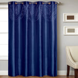 Elaine Grommet Panel With Attached Hand Beaded Valance. 58"W x 84"L in 28 colors