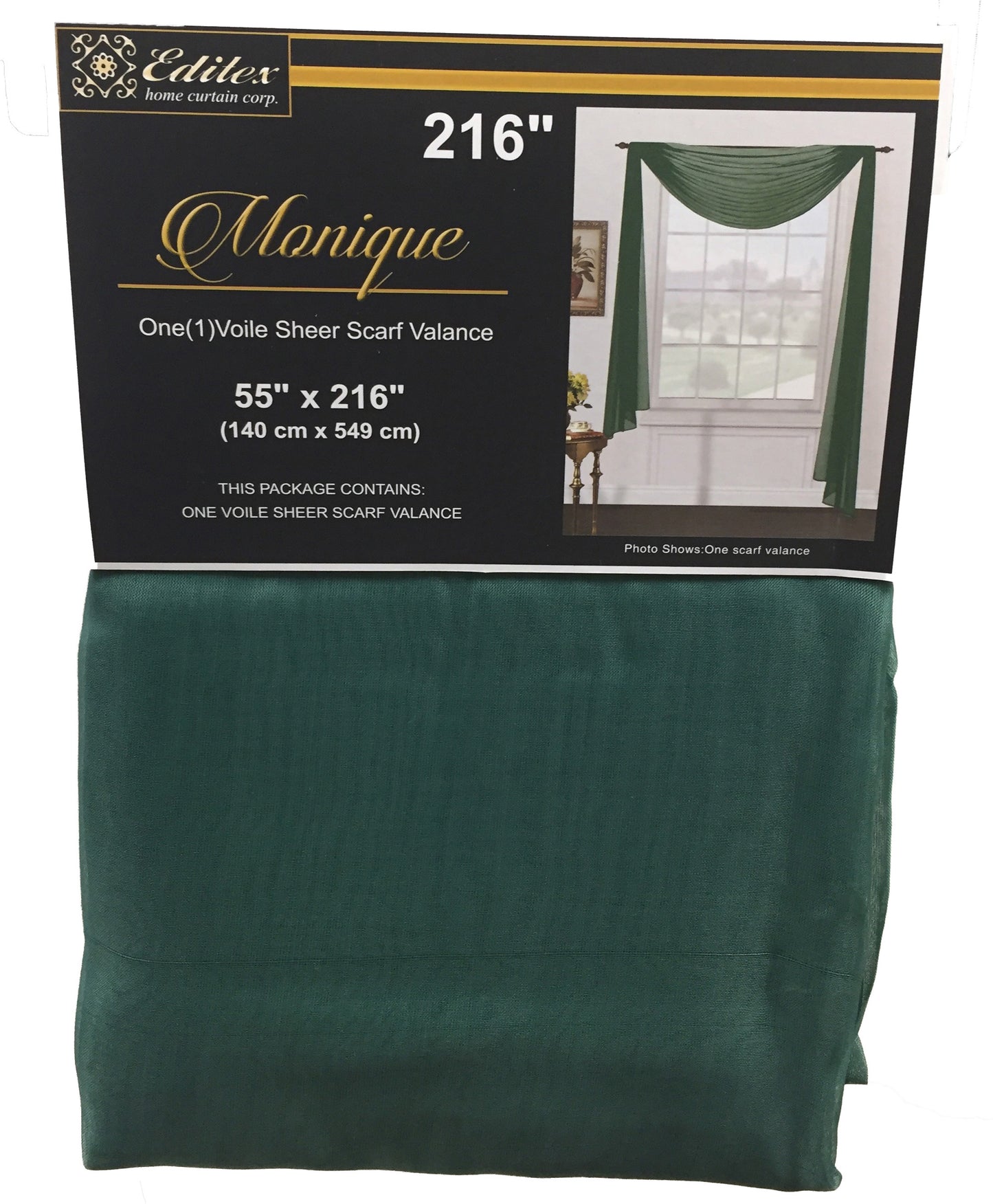 Monique Sheer Voile Window Scarf -216"L