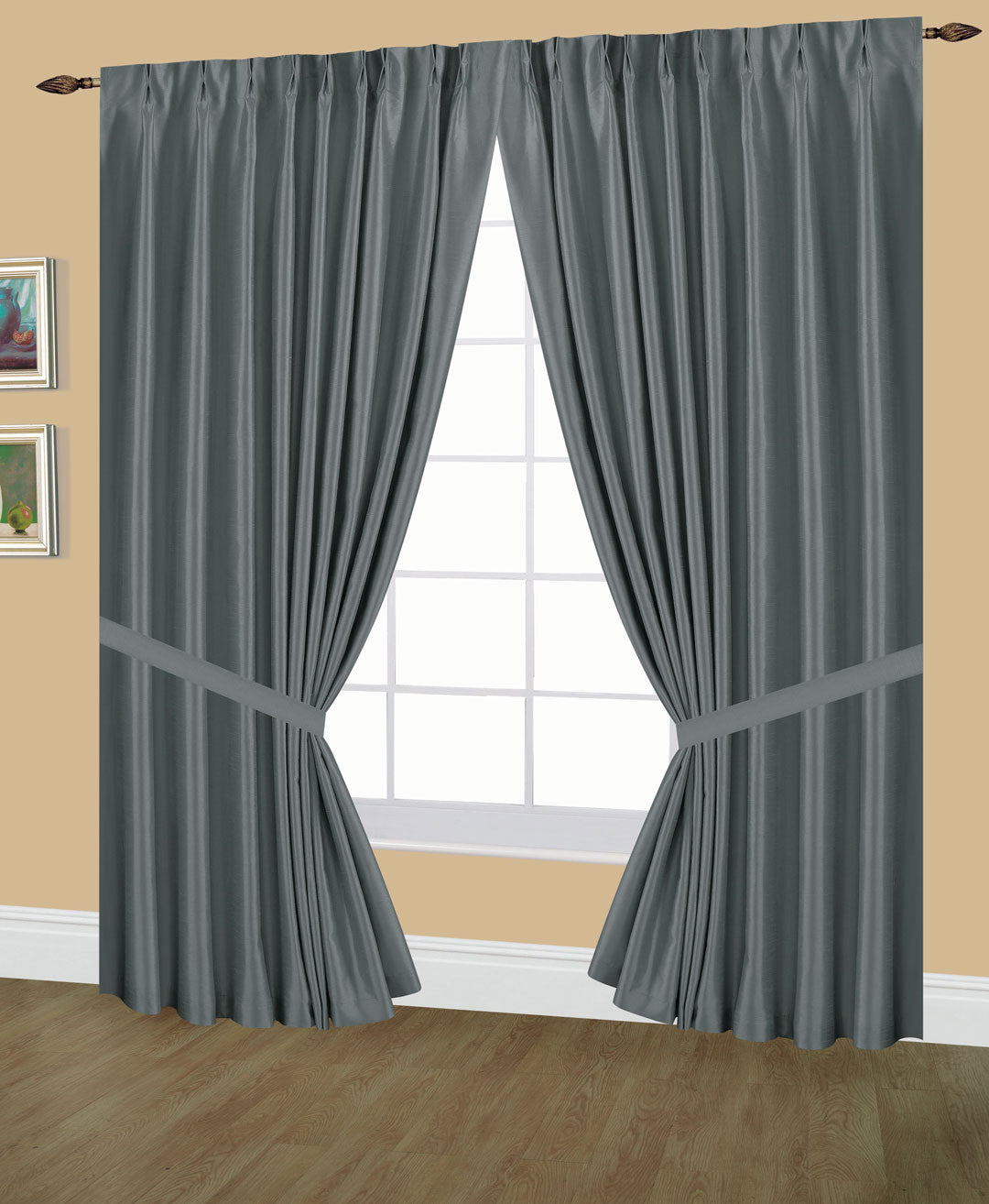 DARK GREY Velvet Curtain -1 pcs / Curtain for the window shops on pinch pleated / Made to customer special order.