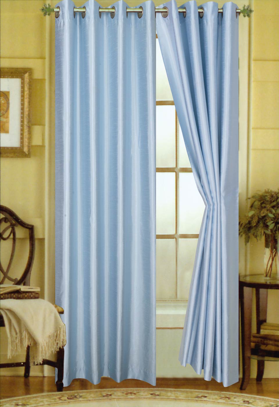 Elaine 63"L Faux Silk Panel with 8-Top Grommets