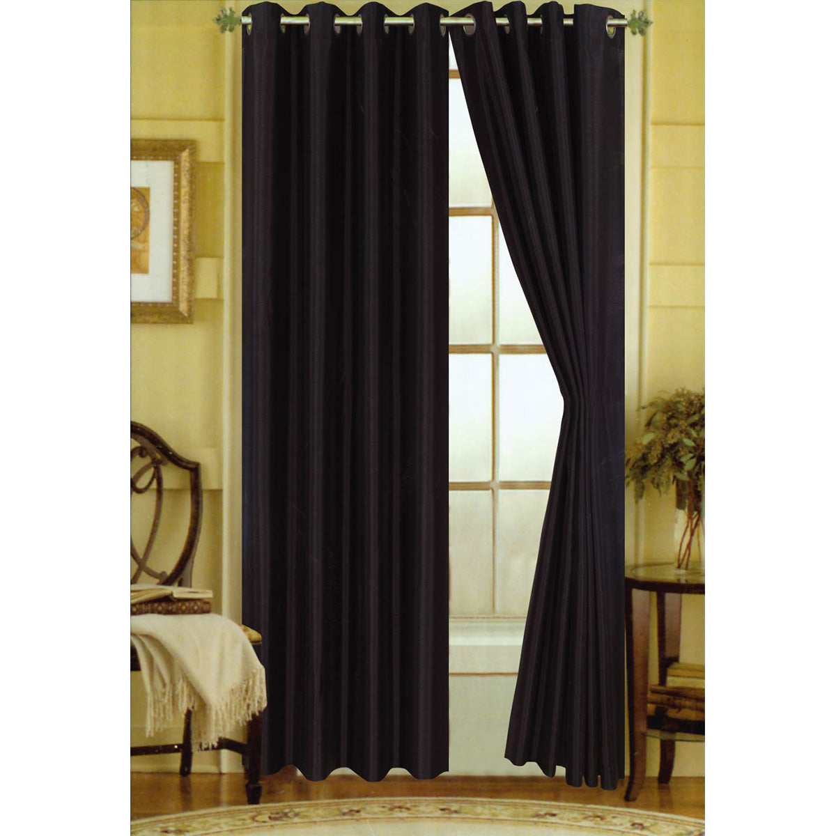 Elaine 63"L Faux Silk Panel with 8-Top Grommets