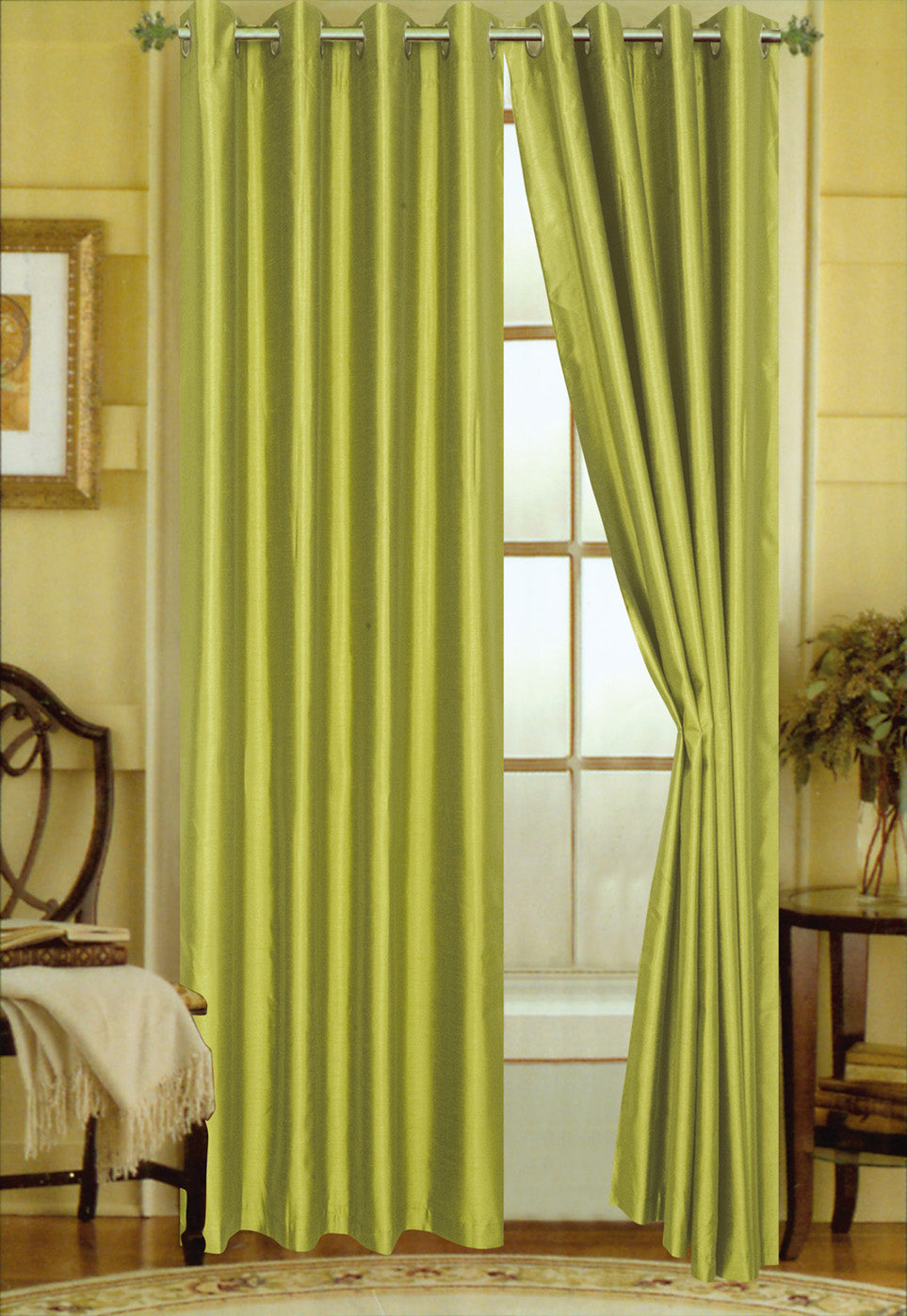 Elaine 63"L Faux Silk Panel with 8-Top Grommets