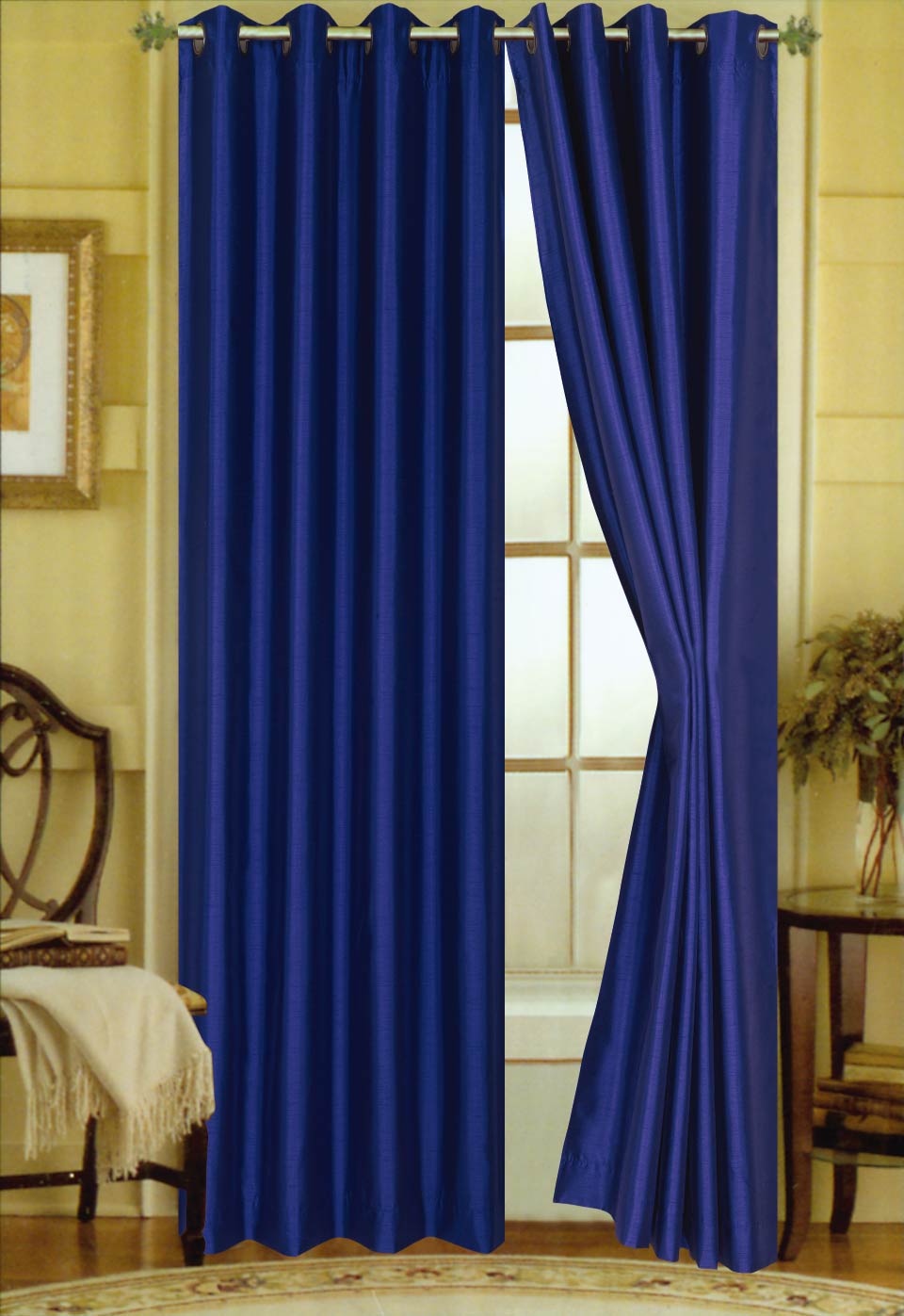 Elaine 63"L Faux Silk Panel with 8-Top Grommets