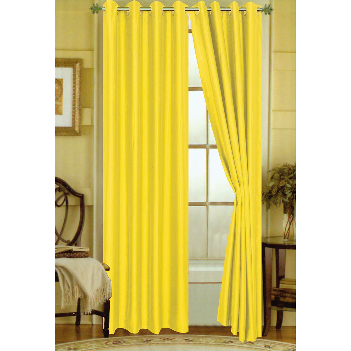 Elaine 63"L Faux Silk Panel with 8-Top Grommets