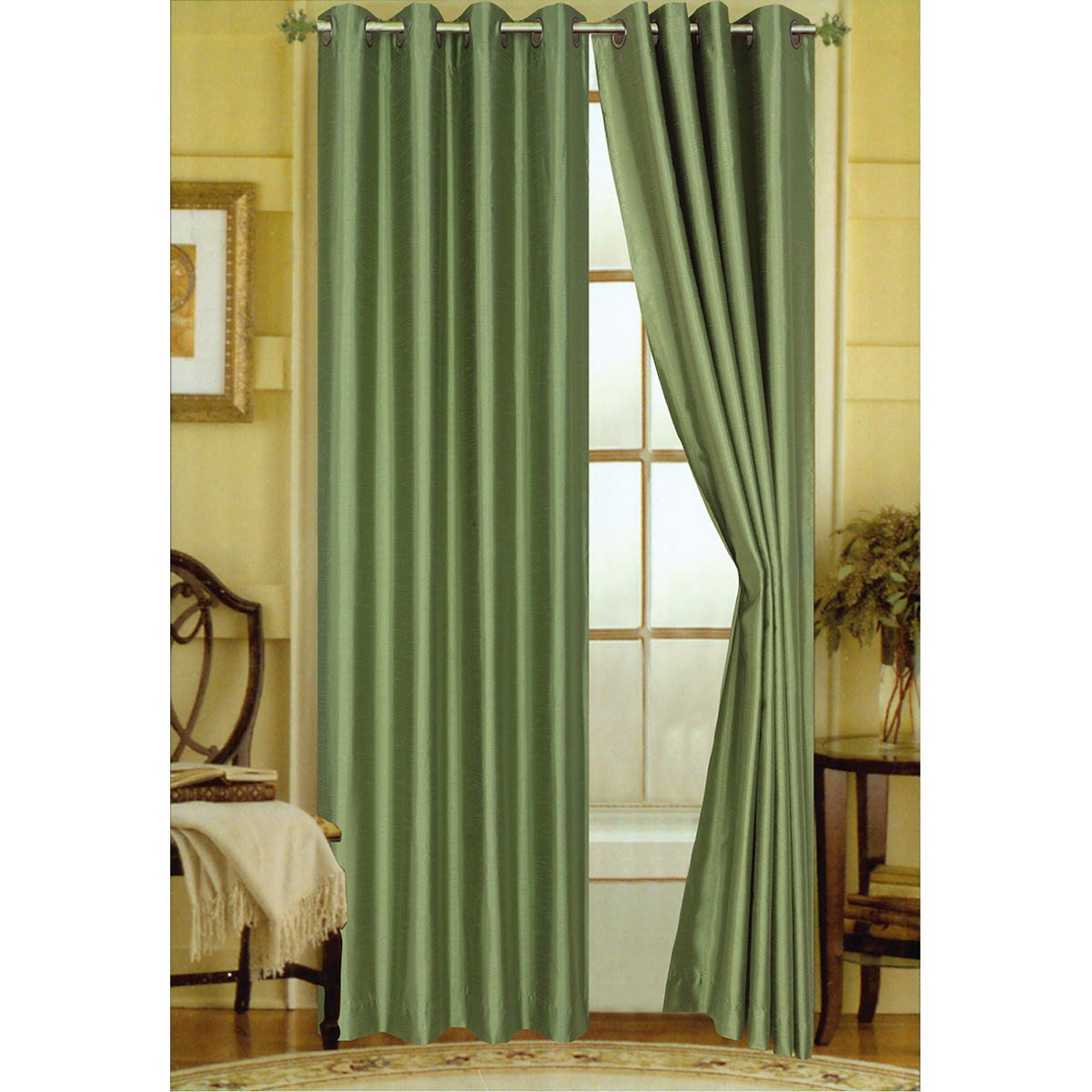 Elaine 63"L Faux Silk Panel with 8-Top Grommets