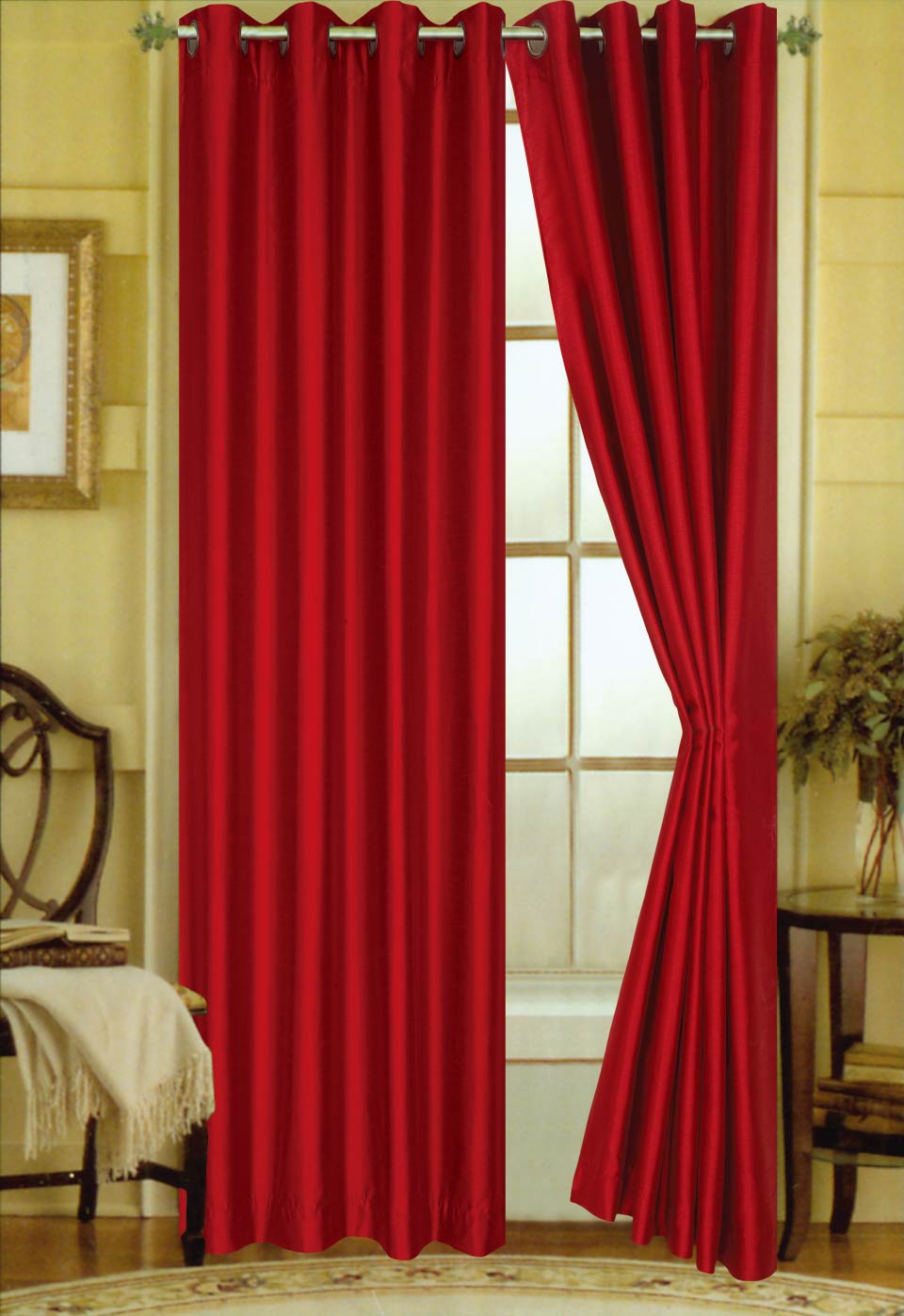 Elaine 63"L Faux Silk Panel with 8-Top Grommets