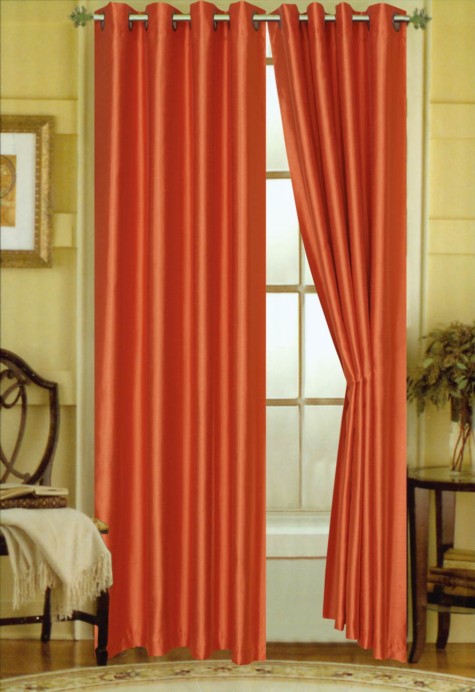 Elaine 63"L Faux Silk Panel with 8-Top Grommets