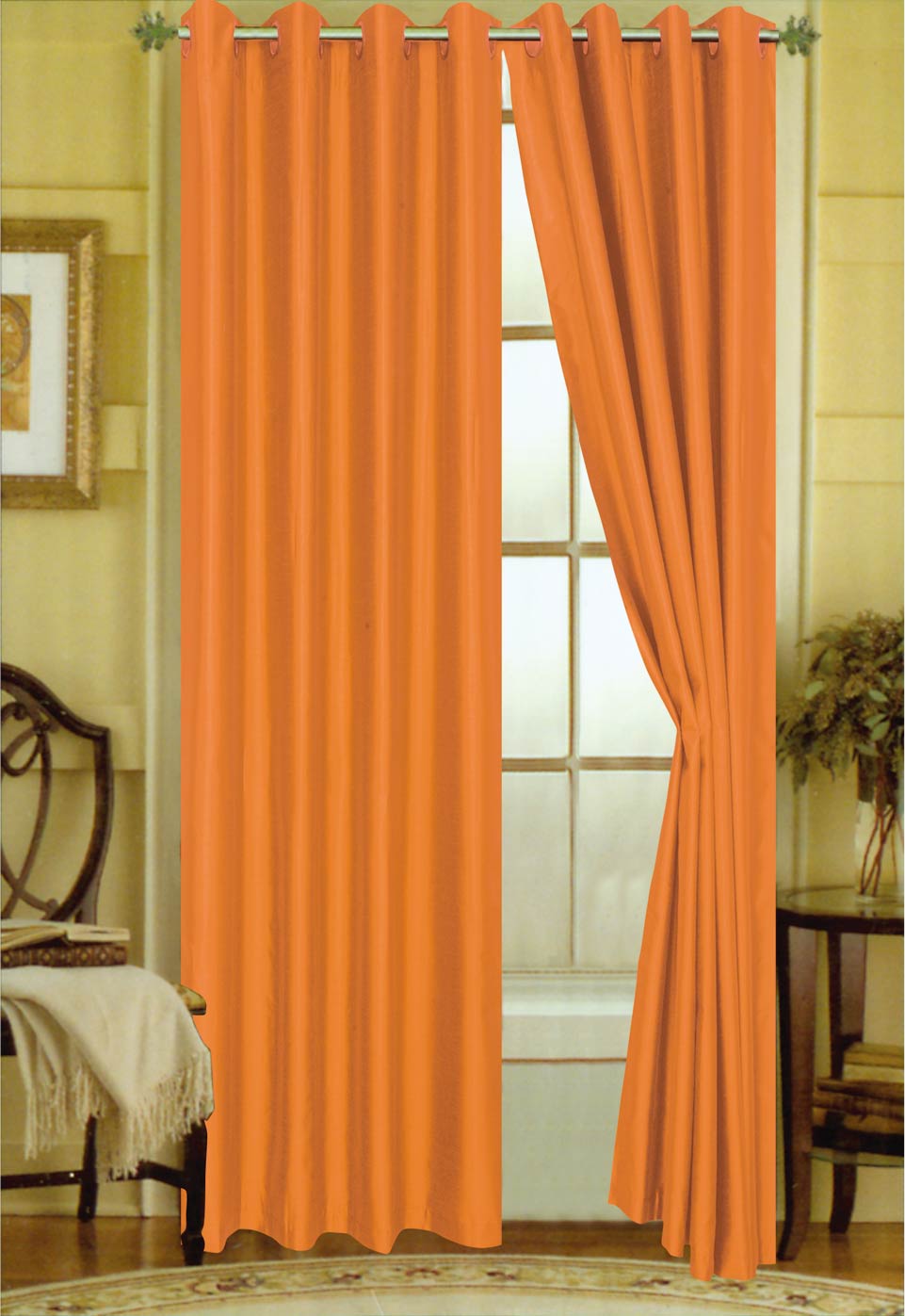 Elaine 63"L Faux Silk Panel with 8-Top Grommets