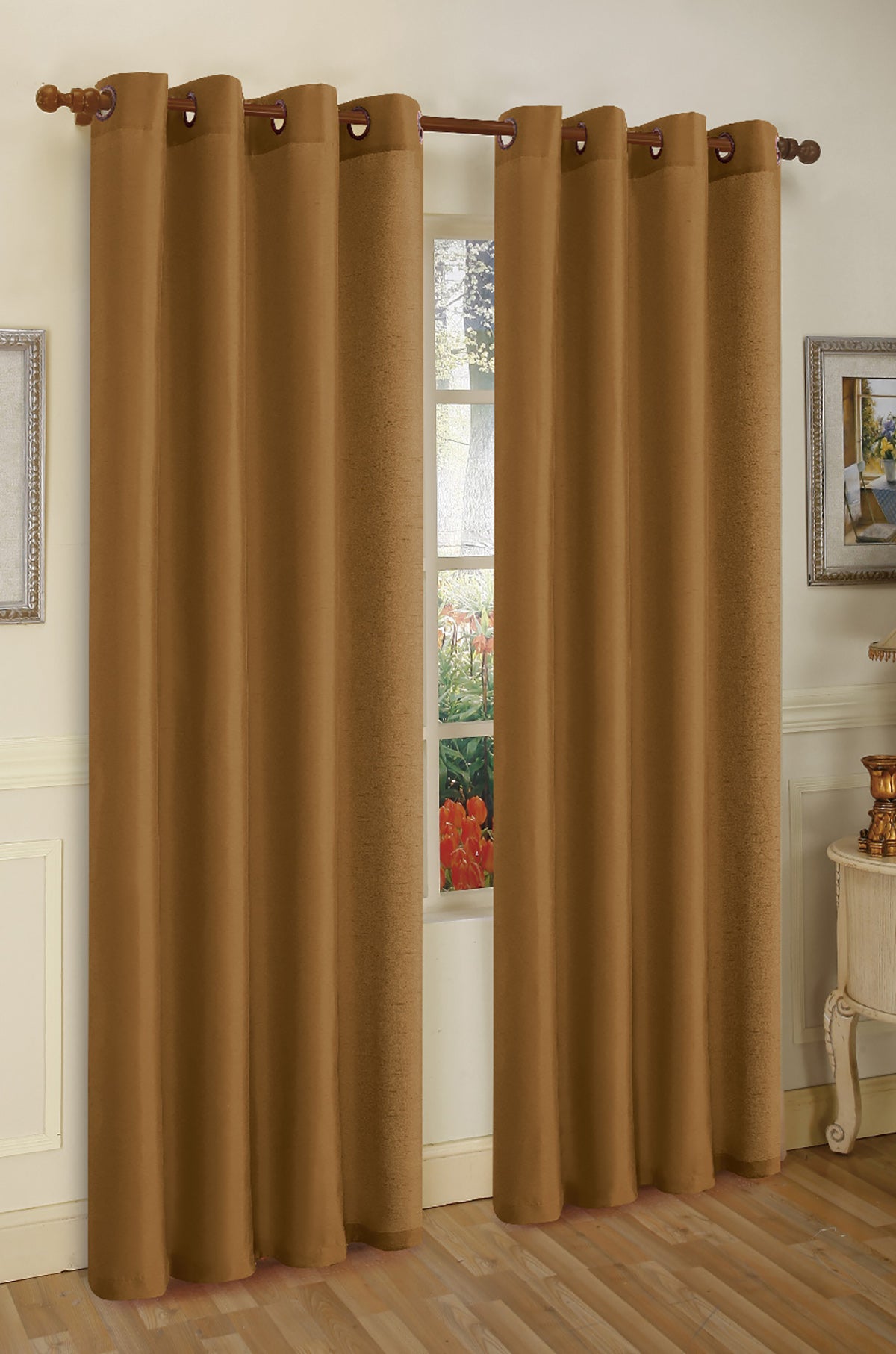 Elaine 63"L Faux Silk Panel with 8-Top Grommets