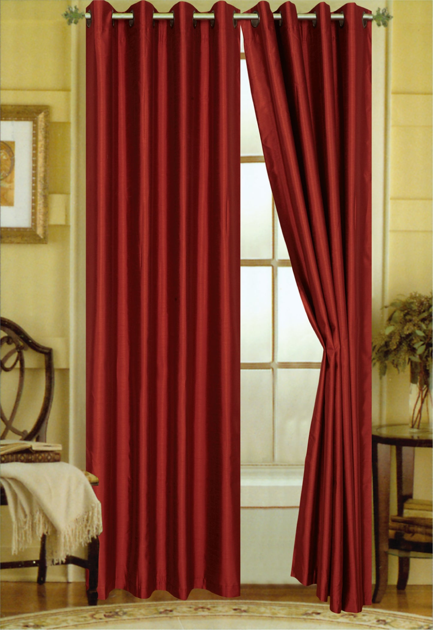Elaine 63"L Faux Silk Panel with 8-Top Grommets