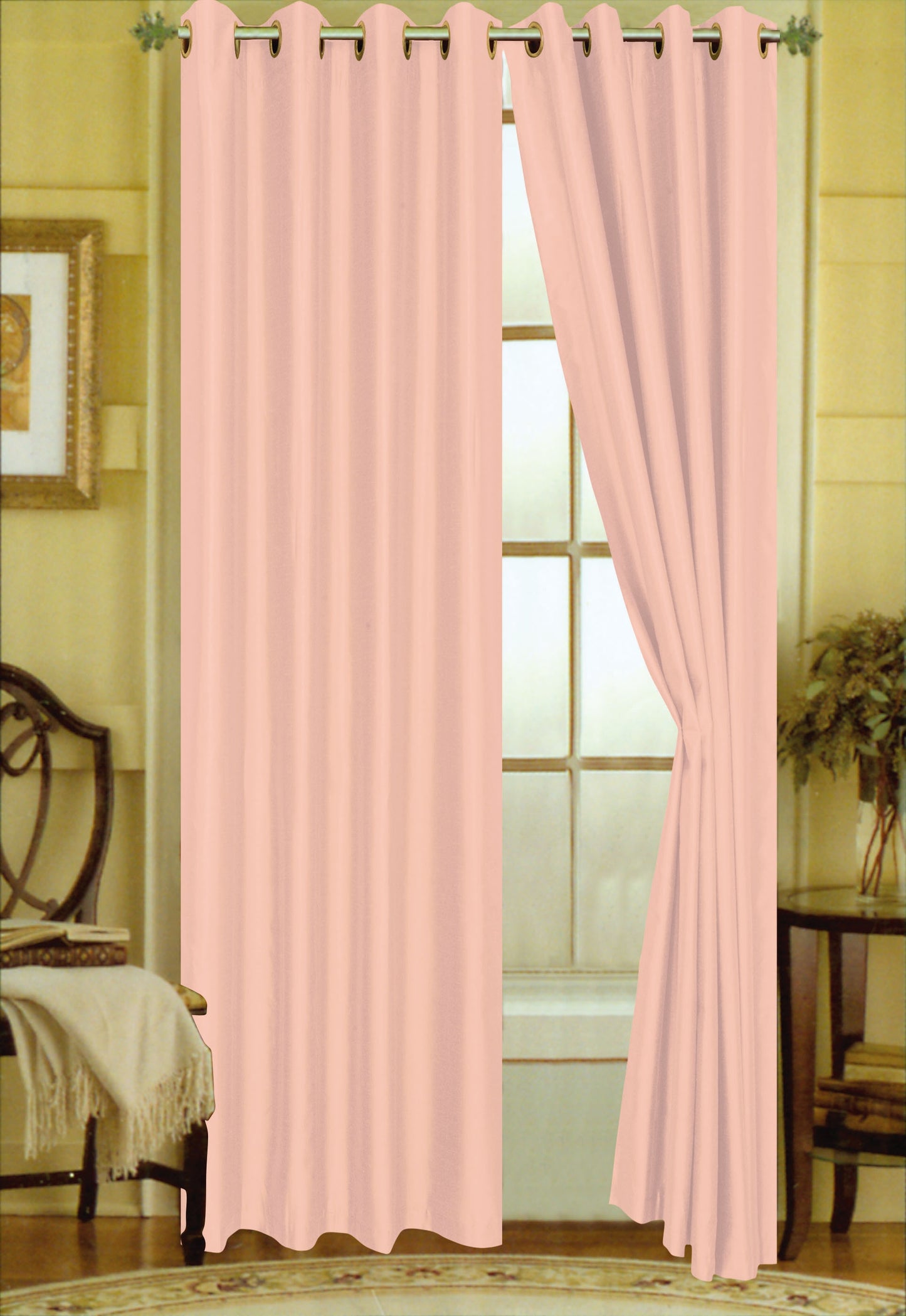 Elaine 63"L Faux Silk Panel with 8-Top Grommets