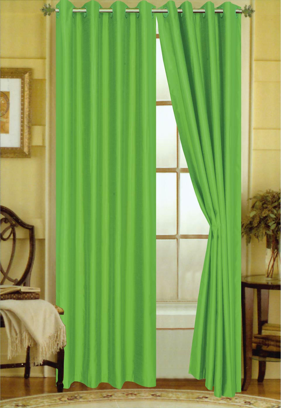 Elaine 63"L Faux Silk Panel with 8-Top Grommets