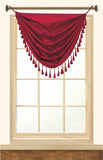 Elaine Faux Silk Grommeted Waterfall Valance with Fringes 36x37