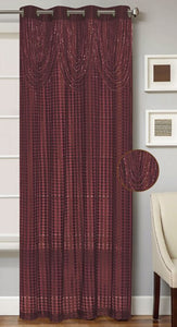 Clyde Knitted Panel with Attached Beaded Valance & 8-Top Grommets #831