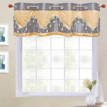 Double Festoon 8-Top Grommet Valance in size of 58"Wide X 18"Long