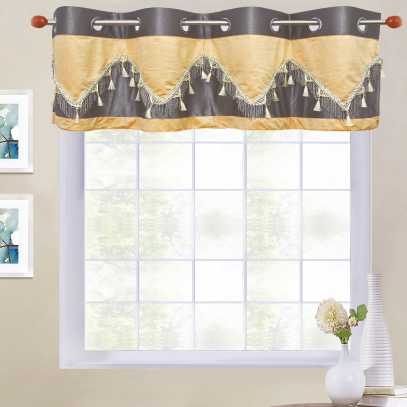 Double Festoon 8-Top Grommet Valance in size of 58"Wide X 18"Long
