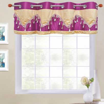 Double Festoon 8-Top Grommet Valance in size of 58"Wide X 18"Long