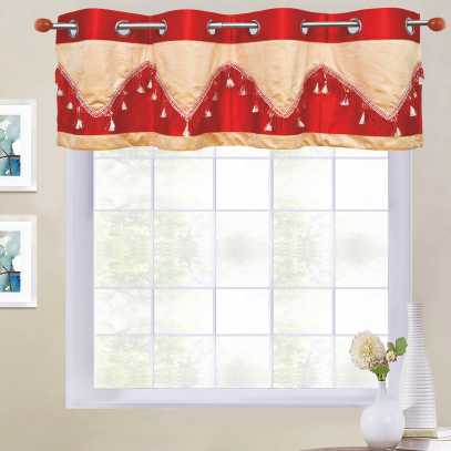 Double Festoon 8-Top Grommet Valance in size of 58"Wide X 18"Long