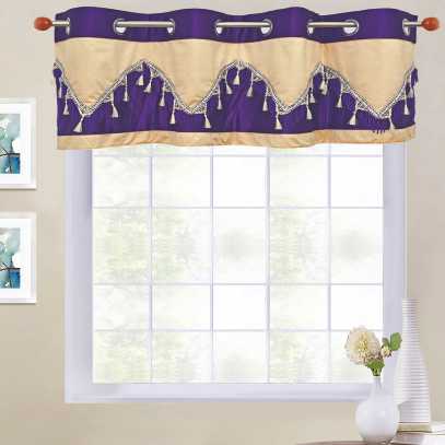 Double Festoon 8-Top Grommet Valance in size of 58"Wide X 18"Long