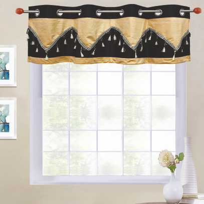 Double Festoon 8-Top Grommet Valance in size of 58"Wide X 18"Long