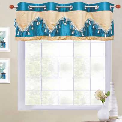 Double Festoon 8-Top Grommet Valance in size of 58"Wide X 18"Long