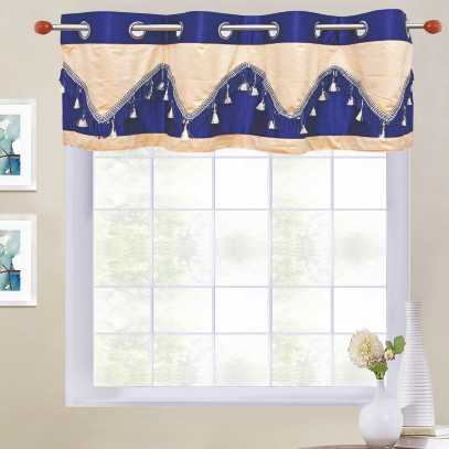 Double Festoon 8-Top Grommet Valance in size of 58"Wide X 18"Long