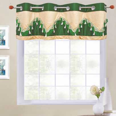 Double Festoon 8-Top Grommet Valance in size of 58"Wide X 18"Long