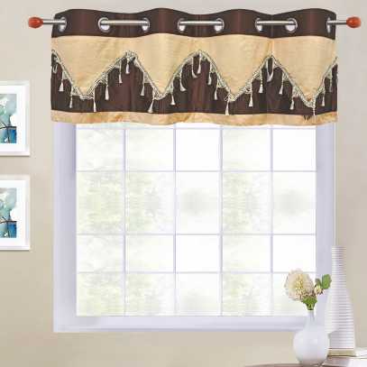 Double Festoon 8-Top Grommet Valance in size of 58"Wide X 18"Long