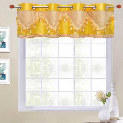 Double Festoon 8-Top Grommet Valance in size of 58"Wide X 18"Long