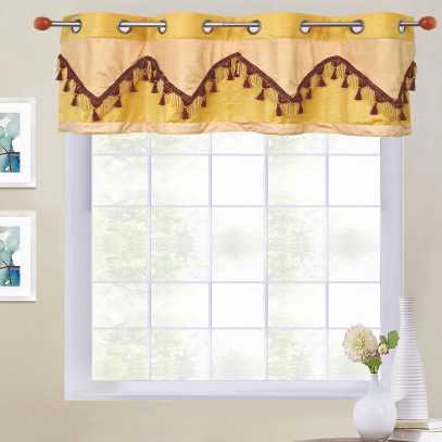Double Festoon 8-Top Grommet Valance in size of 58"Wide X 18"Long