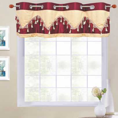 Double Festoon 8-Top Grommet Valance in size of 58"Wide X 18"Long
