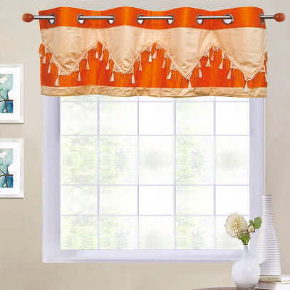 Double Festoon 8-Top Grommet Valance in size of 58"Wide X 18"Long