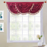 Triple Rod Pocket Waterfall Valance and Fringes