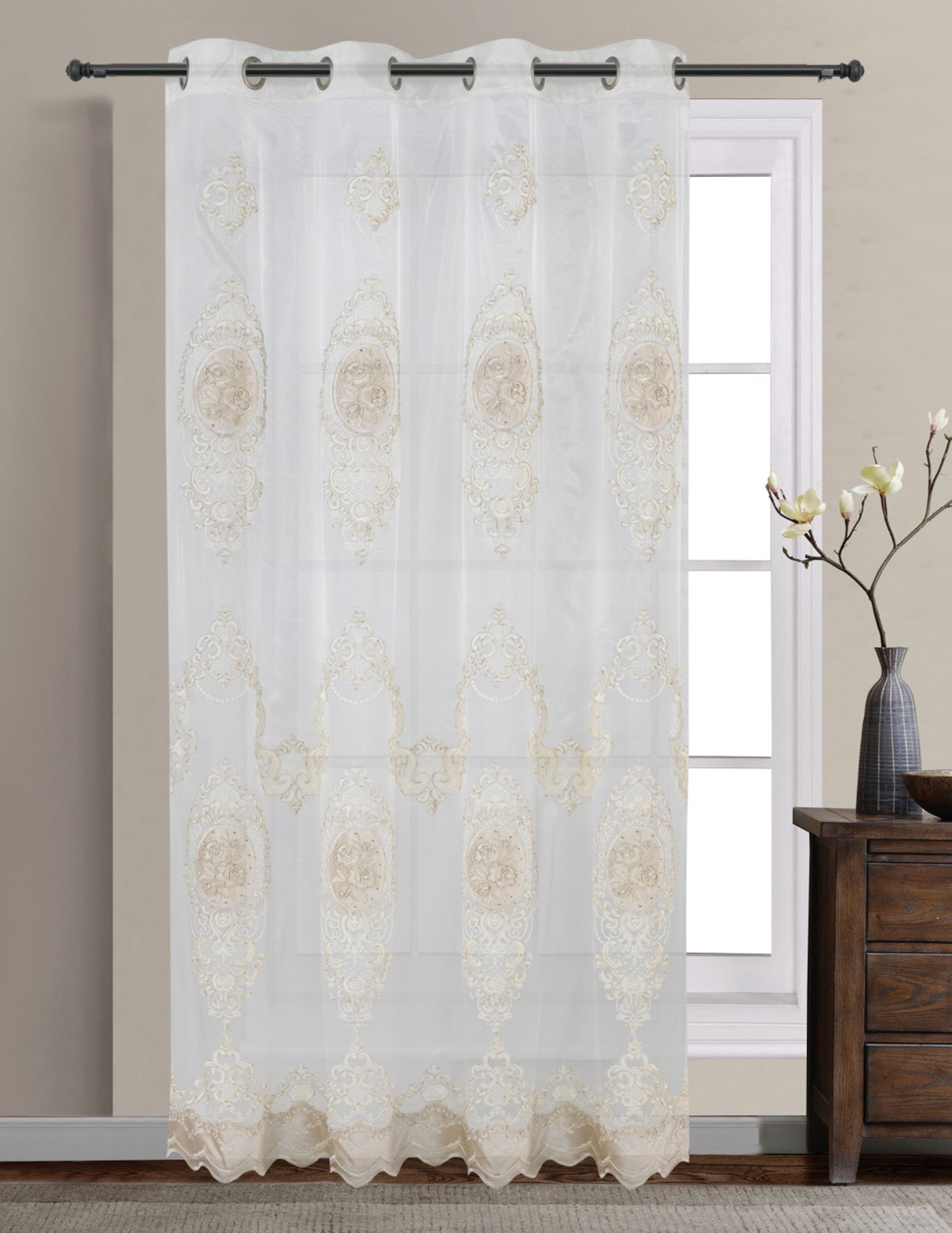 Cameo Embroidered Panel with Pearls & Precious Stones