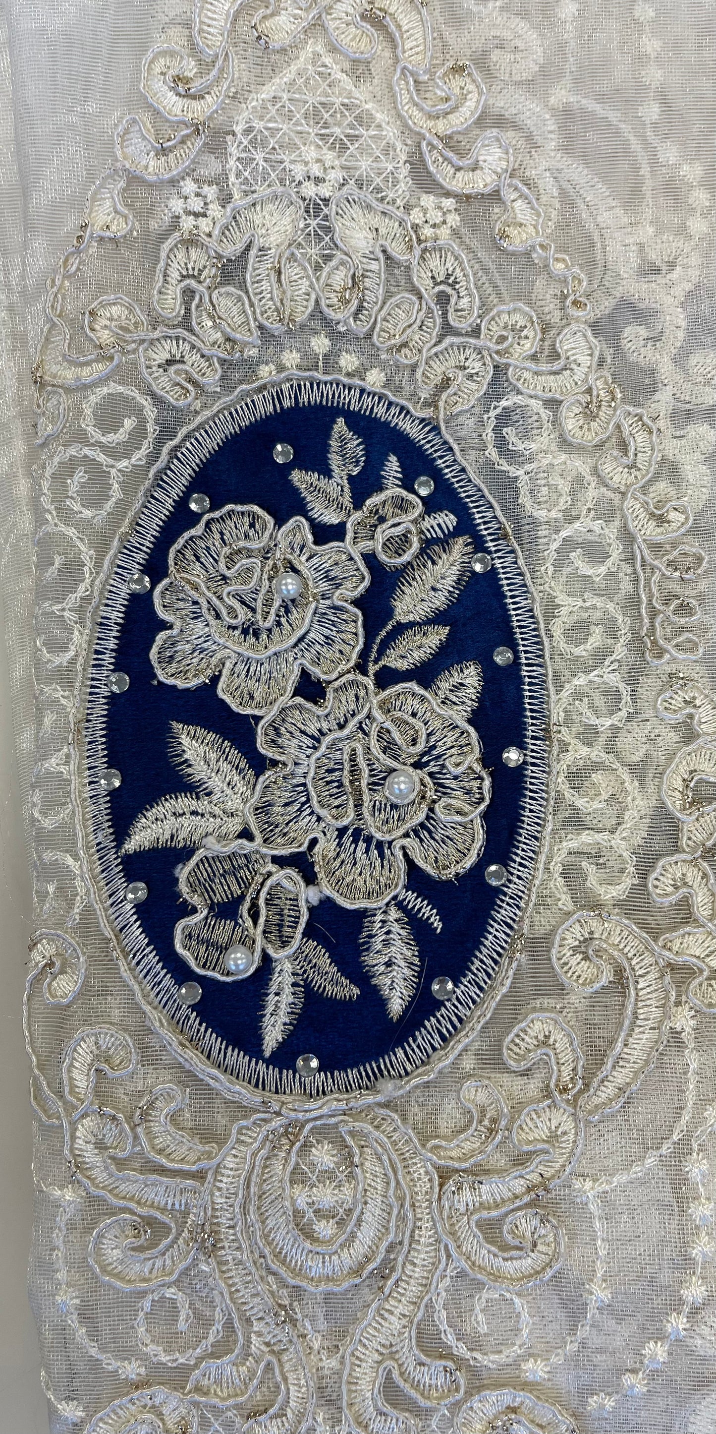 Cameo Embroidered Panel with Pearls & Precious Stones