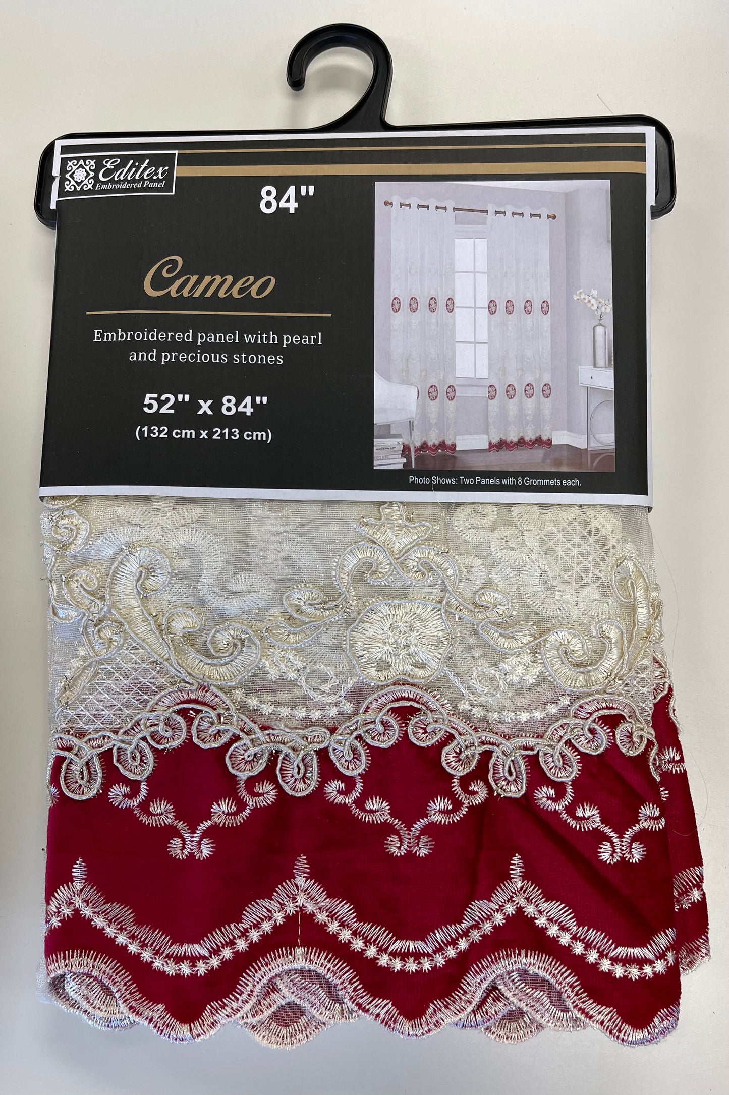 Cameo Embroidered Panel with Pearls & Precious Stones