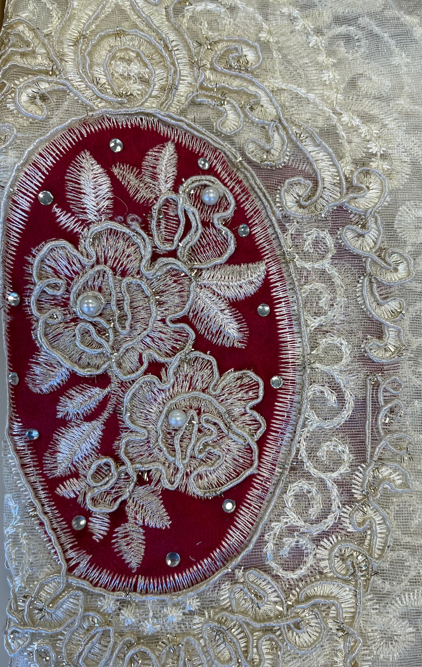 Cameo Embroidered Panel with Pearls & Precious Stones