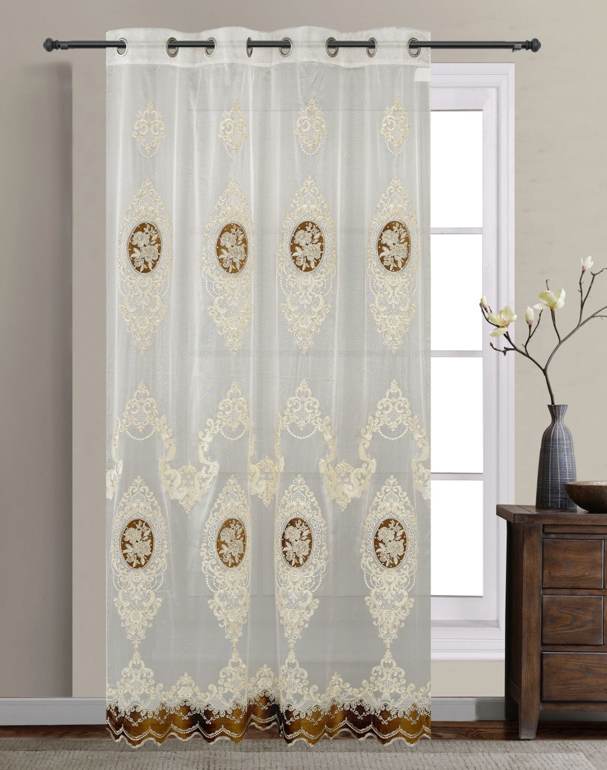 Cameo Embroidered Panel with Pearls & Precious Stones