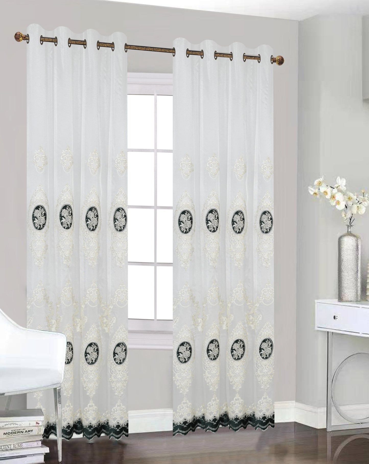 Cameo Embroidered Panel with Pearls & Precious Stones