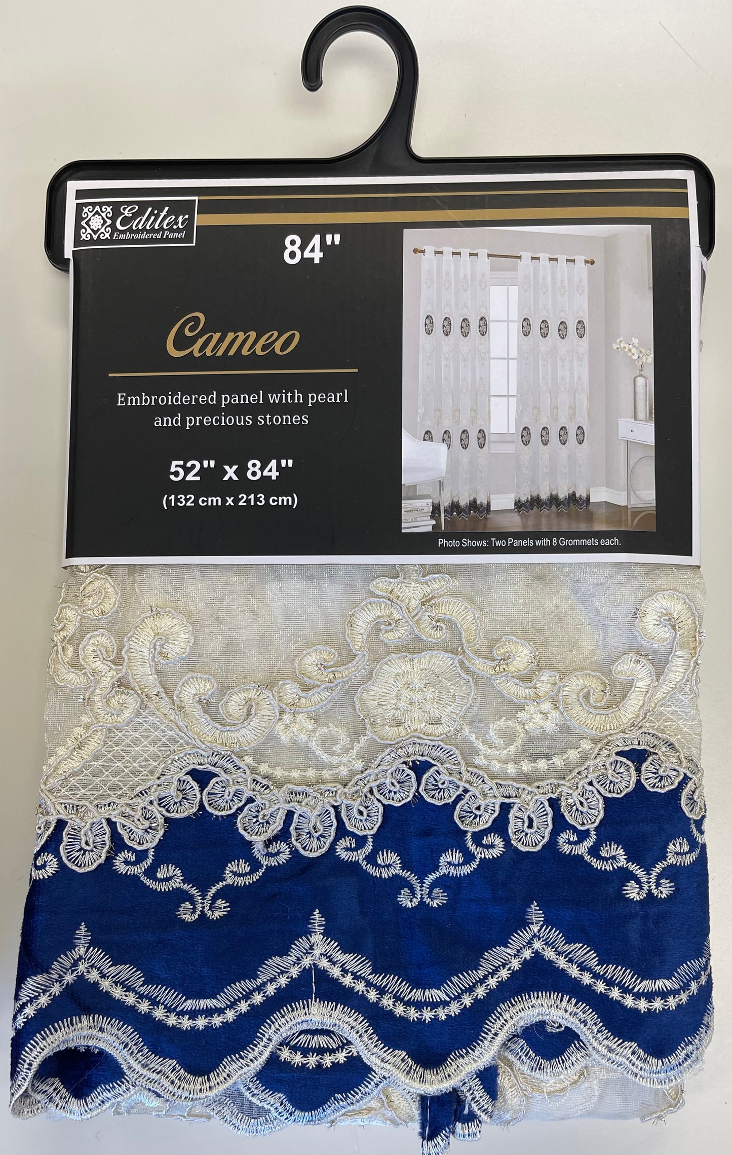 Cameo Embroidered Panel with Pearls & Precious Stones