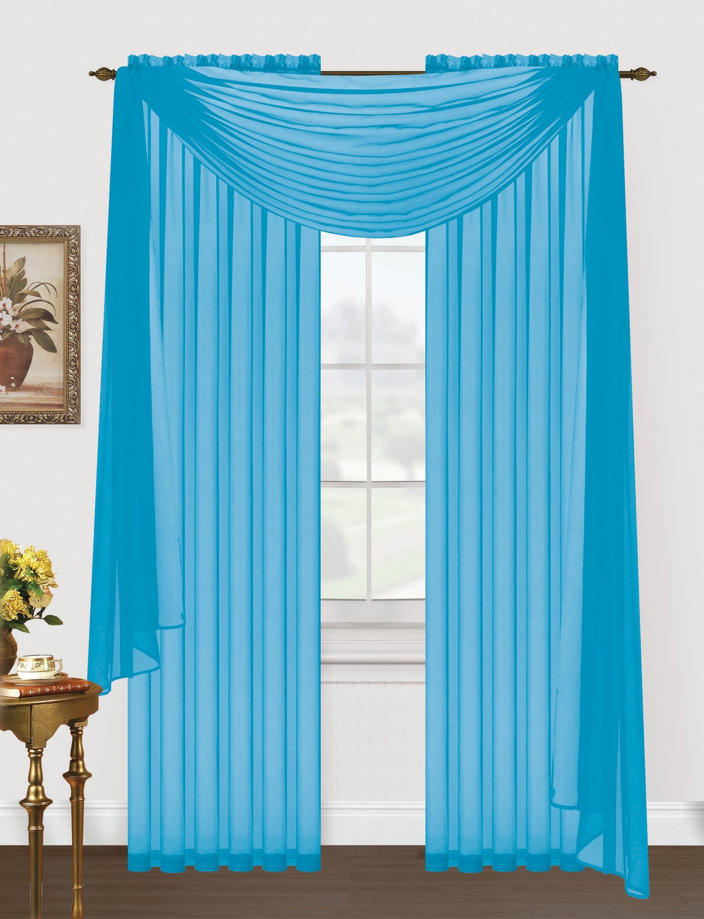 Monique Sheer Voile Window Scarf -216"L