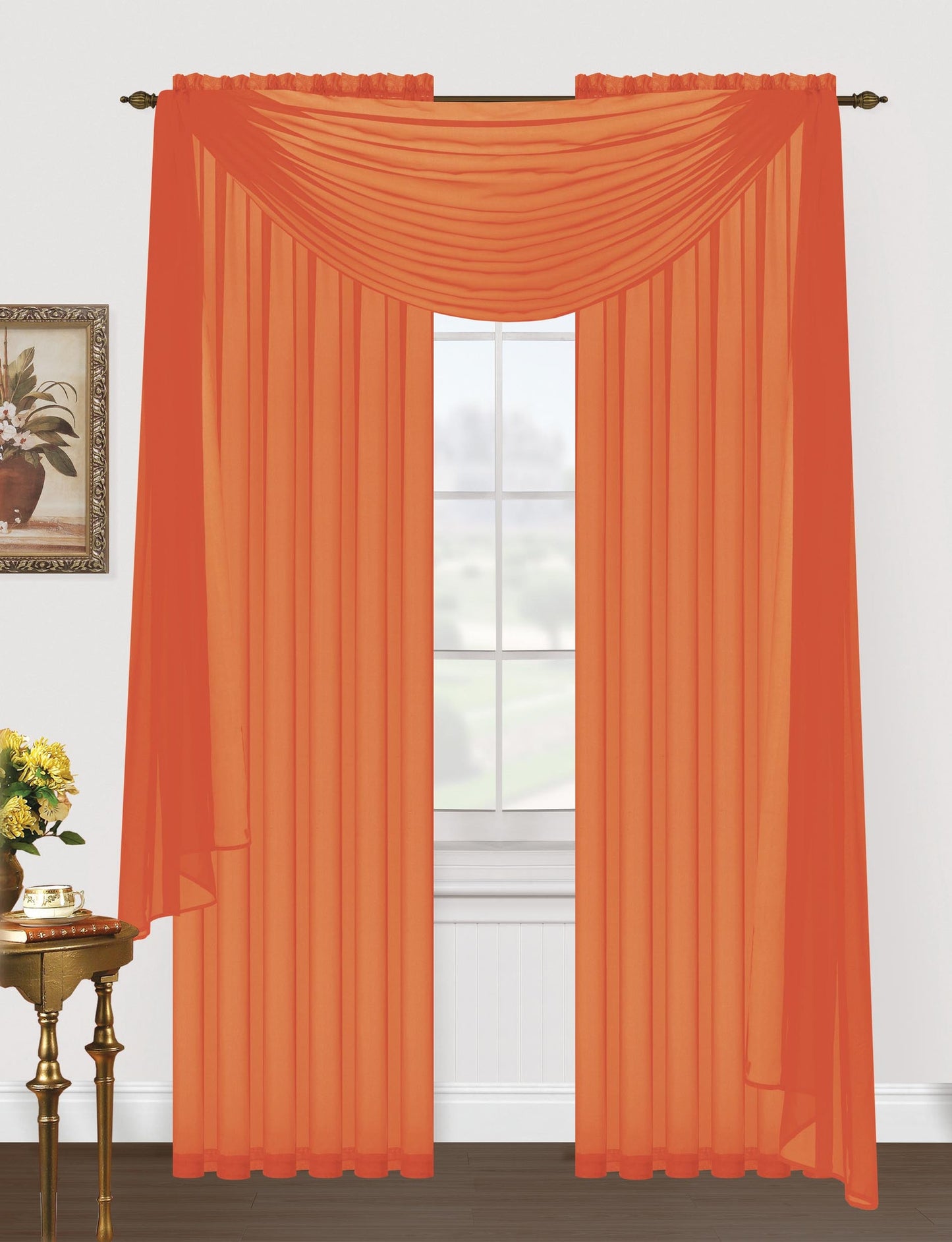 Monique Sheer Voile Window Scarf -216"L