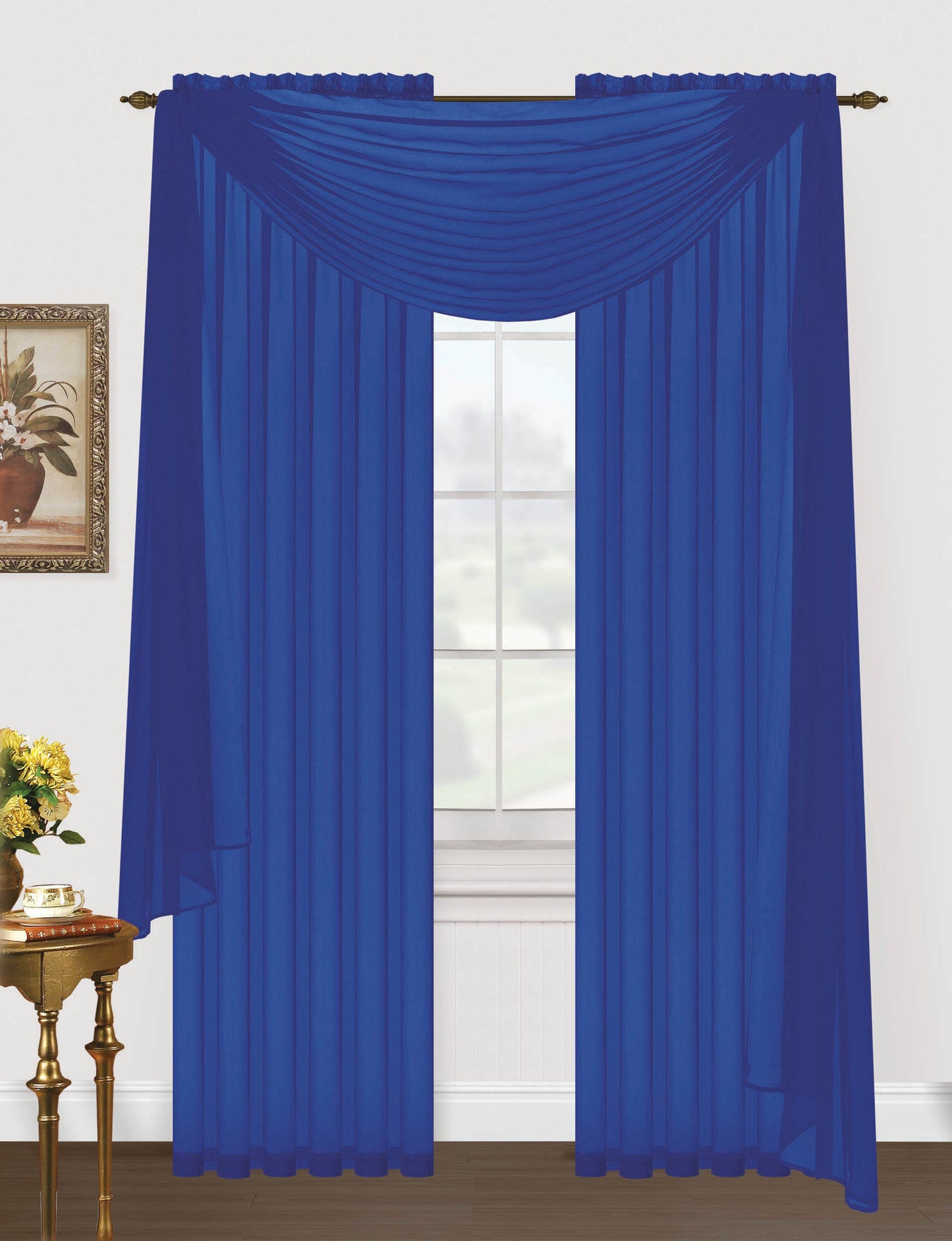 Monique Sheer Voile Window Scarf -216"L