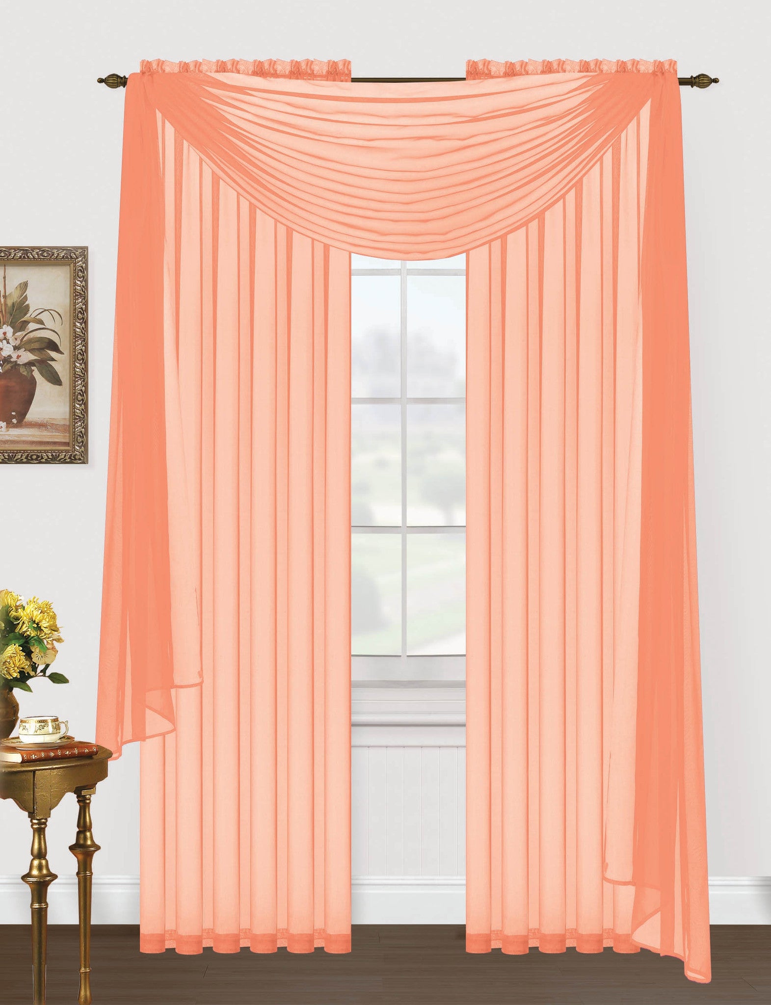 Monique Sheer Voile Window Scarf 216 L Editex Home Textiles