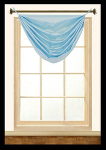 Elaine Faux Silk Grommeted Waterfall Valance with No Fringes 36"W x 37"L