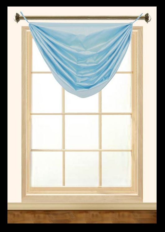 Elaine Faux Silk Grommeted Waterfall Valance with No Fringes 36