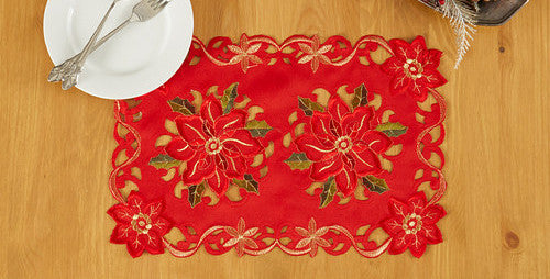 Themed Hand Embroidered Doilie Placemats in size 12"Long X 18"Wide